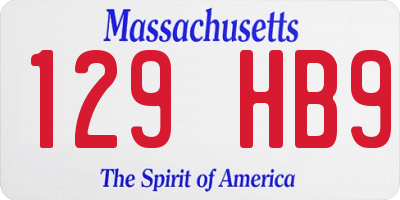 MA license plate 129HB9