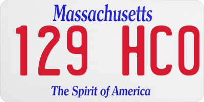 MA license plate 129HC0