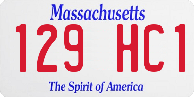 MA license plate 129HC1