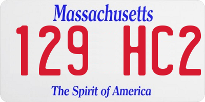 MA license plate 129HC2