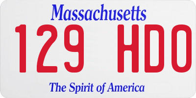 MA license plate 129HD0