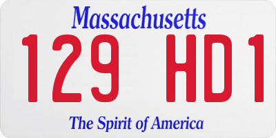 MA license plate 129HD1