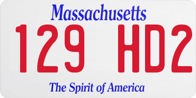 MA license plate 129HD2