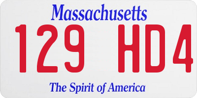 MA license plate 129HD4