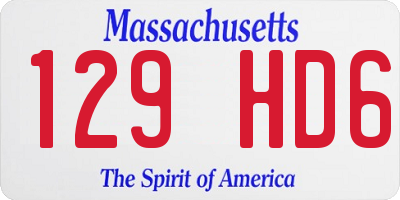 MA license plate 129HD6