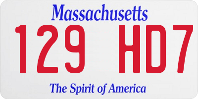 MA license plate 129HD7