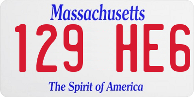 MA license plate 129HE6