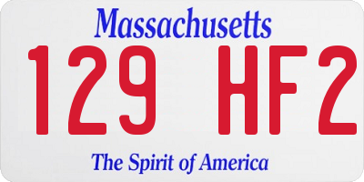 MA license plate 129HF2