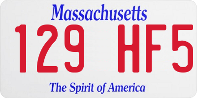 MA license plate 129HF5