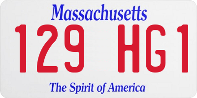 MA license plate 129HG1