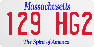 MA license plate 129HG2