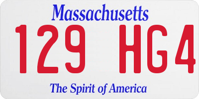 MA license plate 129HG4