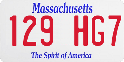 MA license plate 129HG7