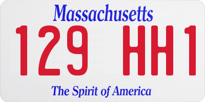 MA license plate 129HH1
