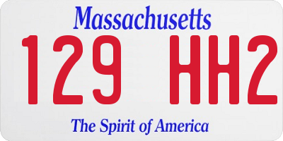MA license plate 129HH2