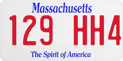 MA license plate 129HH4