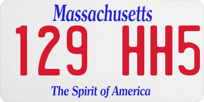 MA license plate 129HH5