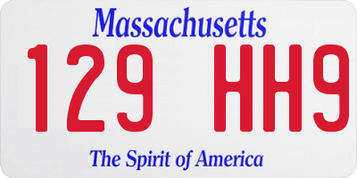 MA license plate 129HH9