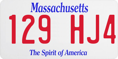 MA license plate 129HJ4