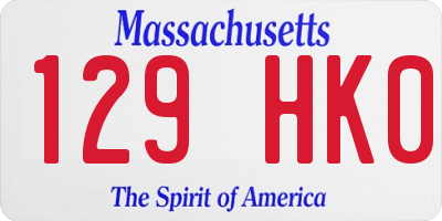 MA license plate 129HK0