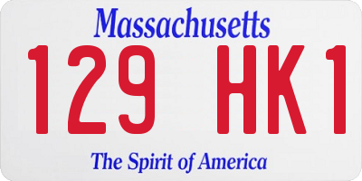 MA license plate 129HK1