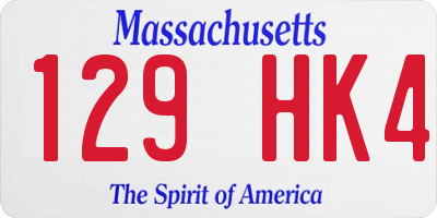 MA license plate 129HK4
