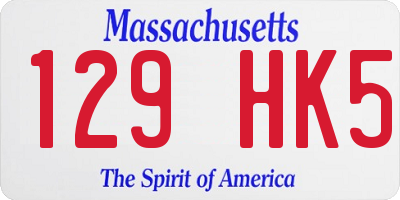 MA license plate 129HK5