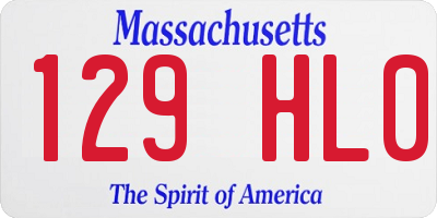 MA license plate 129HL0