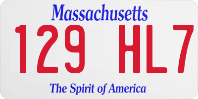 MA license plate 129HL7