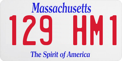 MA license plate 129HM1