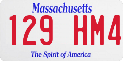 MA license plate 129HM4