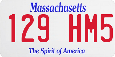 MA license plate 129HM5