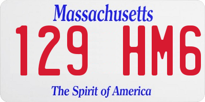 MA license plate 129HM6