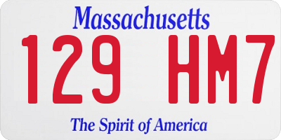 MA license plate 129HM7