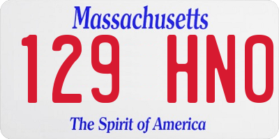 MA license plate 129HN0