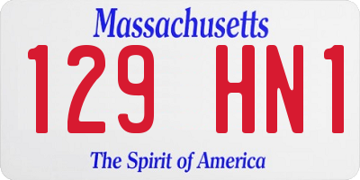 MA license plate 129HN1