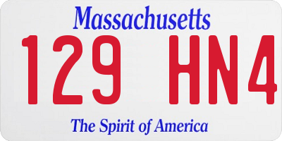 MA license plate 129HN4