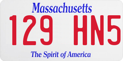 MA license plate 129HN5
