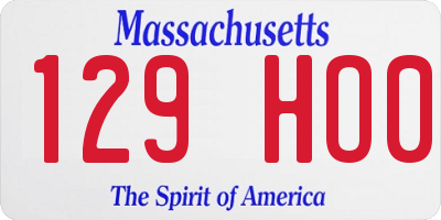 MA license plate 129HO0