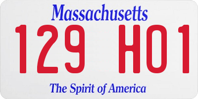 MA license plate 129HO1