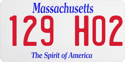 MA license plate 129HO2