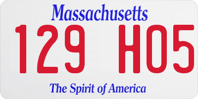 MA license plate 129HO5