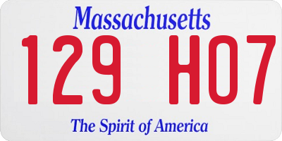 MA license plate 129HO7