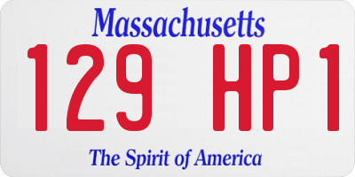 MA license plate 129HP1