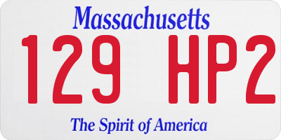 MA license plate 129HP2