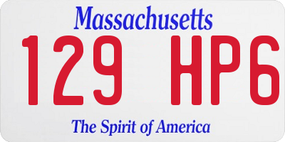 MA license plate 129HP6