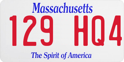 MA license plate 129HQ4