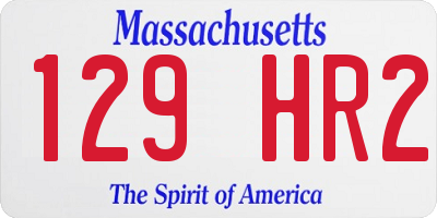 MA license plate 129HR2