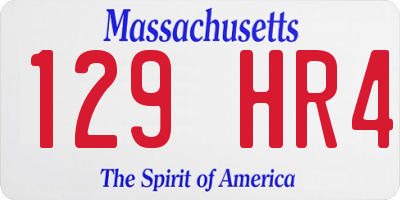 MA license plate 129HR4