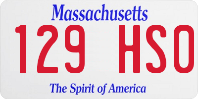 MA license plate 129HS0